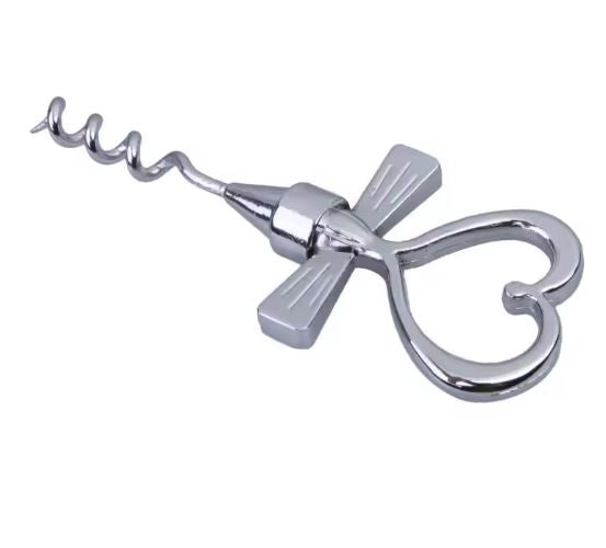 Love Heart Corkscrew Wine Bottle Opener + Wine Stopper Wedding Gift