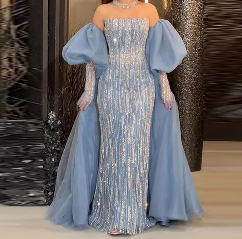 Crystal Beaded Evening Dress