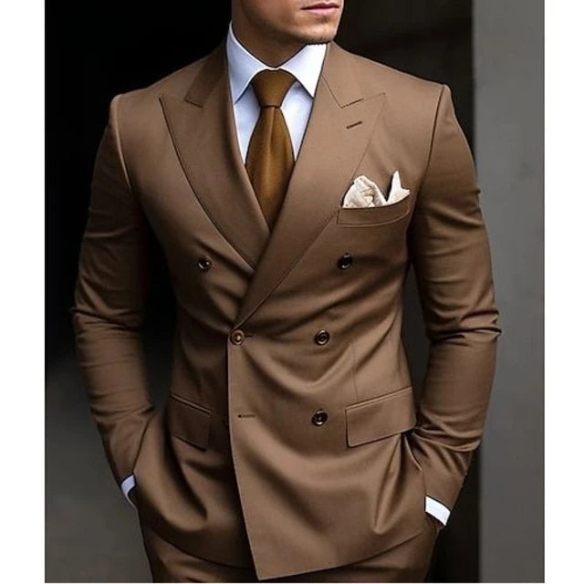 Men's Wedding Double Breasted Six-buttons Formal Business Suits