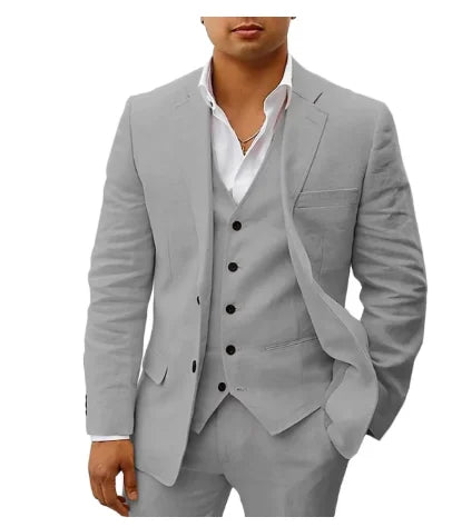 3 piece Linen Summer Men Suits