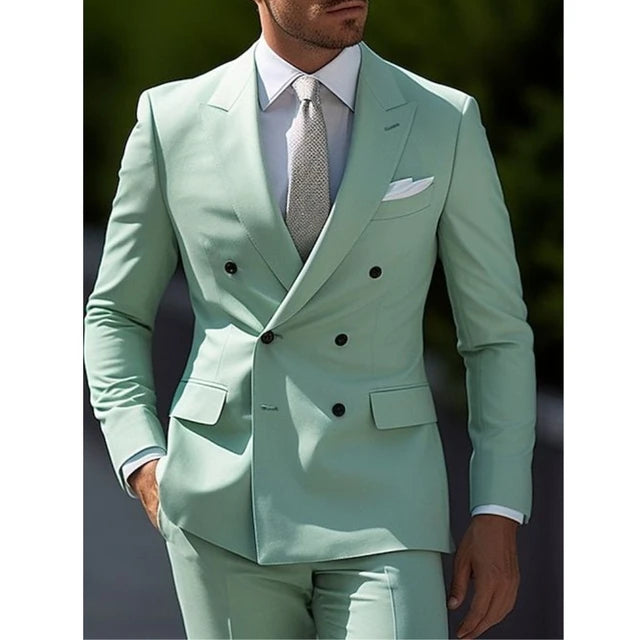 Men's Wedding Double Breasted Six-buttons Formal Business Suits