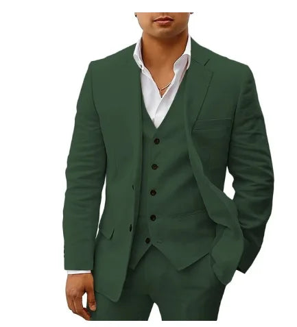 3 piece Linen Summer Men Suits