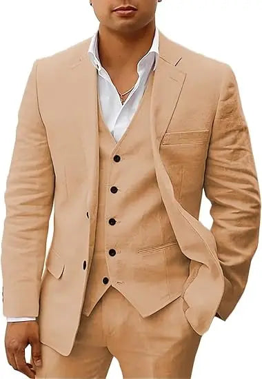 3 piece Linen Summer Men Suits