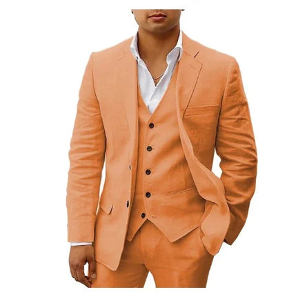 3 piece Linen Summer Men Suits