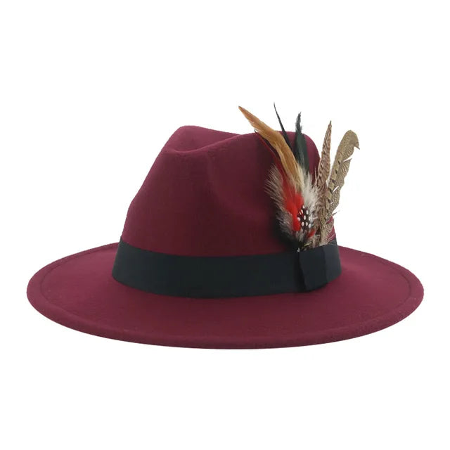 Felt Hat Feather Casual Wedding Hat