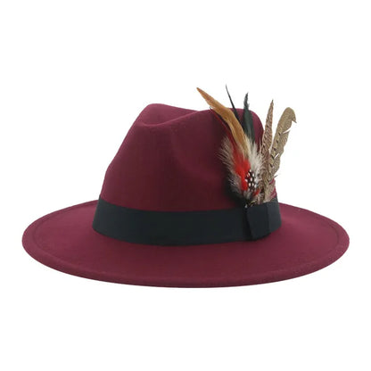 Felt Hat Feather Casual Wedding Hat