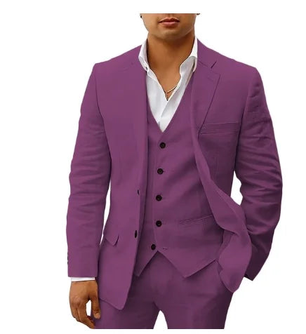 3 piece Linen Summer Men Suits