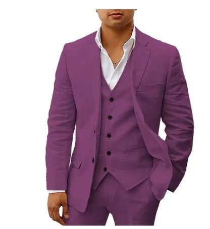 3 piece Linen Summer Men Suits