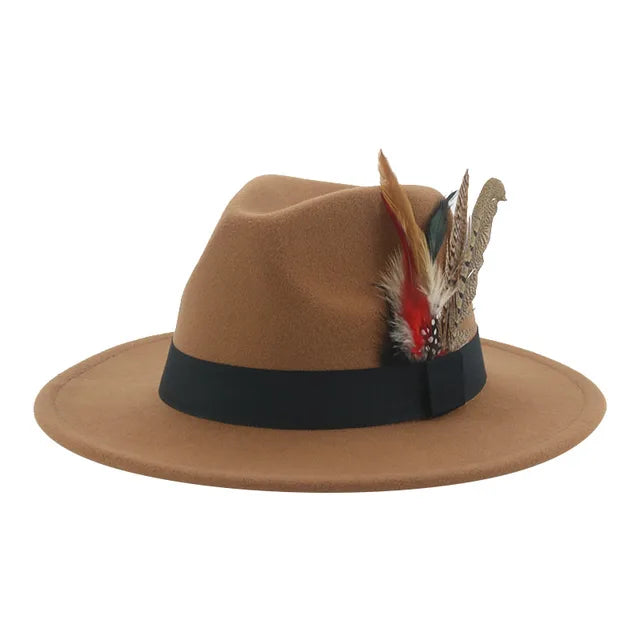 Felt Hat Feather Casual Wedding Hat