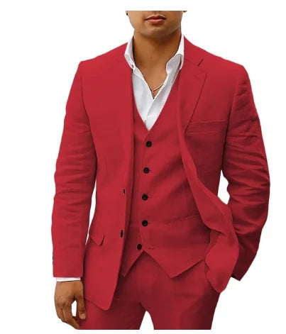 3 piece Linen Summer Men Suits