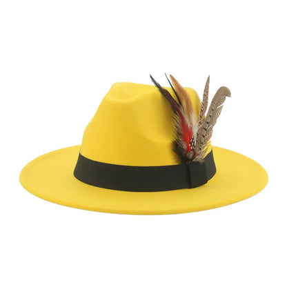 Felt Hat Feather Casual Wedding Hat