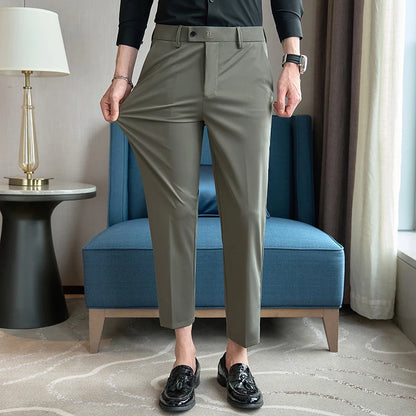 Men Suit Trousers Elastic Force Pants