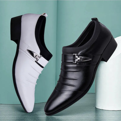 Classic Men Dress Shoes Slip on PU Leather