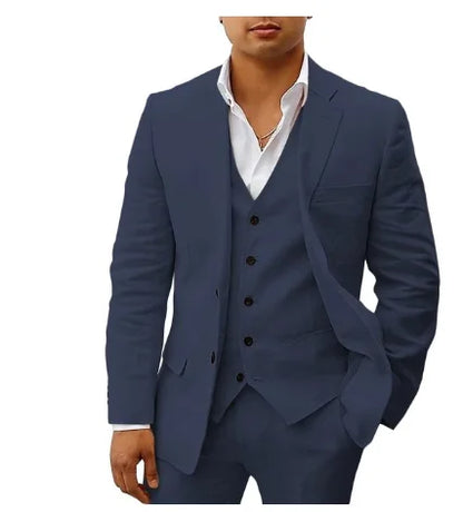 3 piece Linen Summer Men Suits