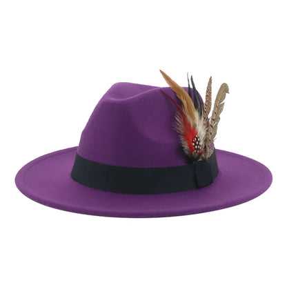 Felt Hat Feather Casual Wedding Hat