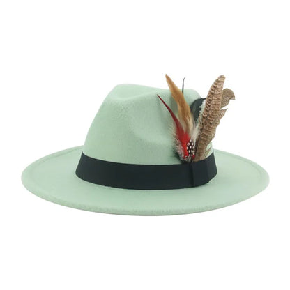 Felt Hat Feather Casual Wedding Hat