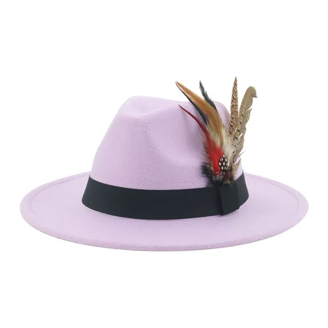 Felt Hat Feather Casual Wedding Hat