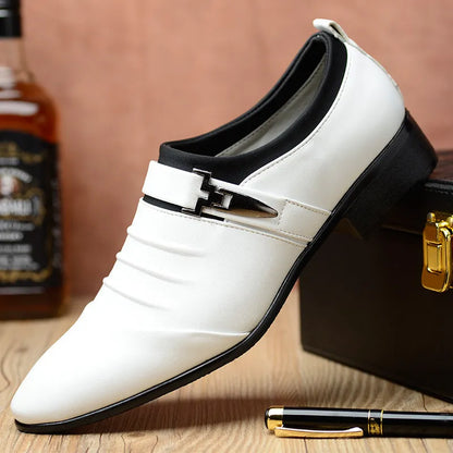 Classic Men Dress Shoes Slip on PU Leather