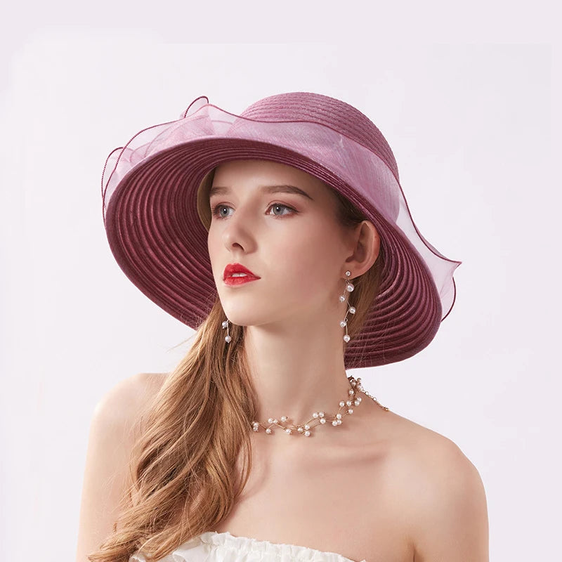 Organza Flower Mesh Sunshade Hat