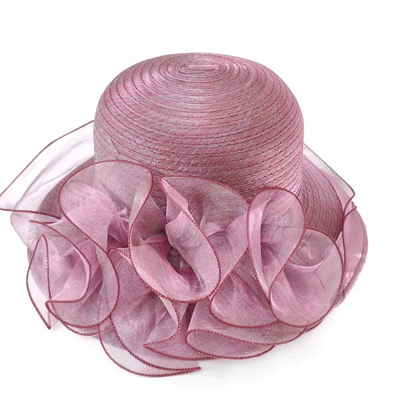 Organza Flower Mesh Sunshade Hat