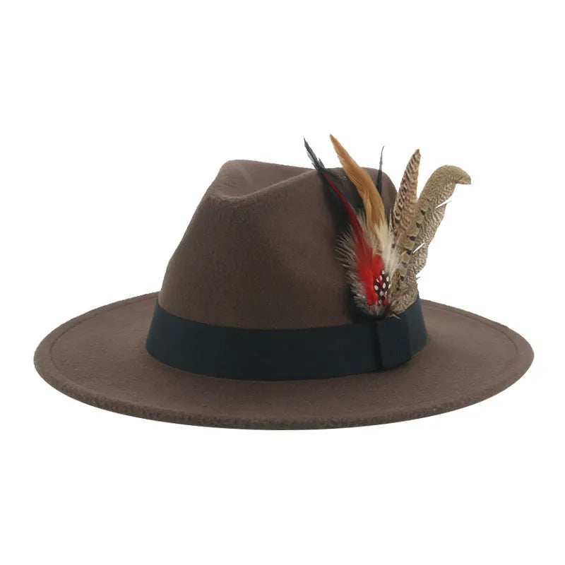 Felt Hat Feather Casual Wedding Hat