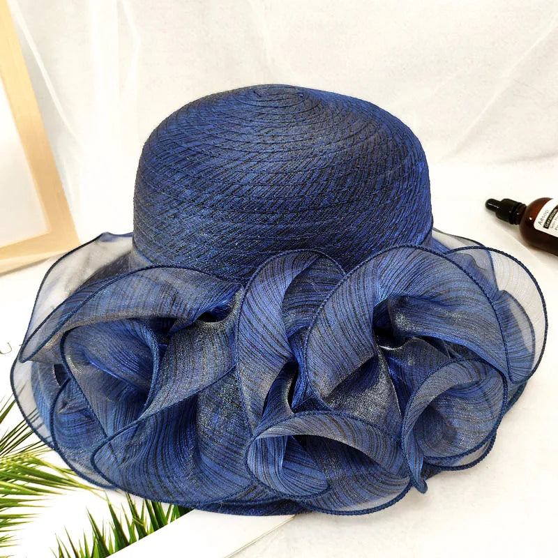 Organza Flower Mesh Sunshade Hat