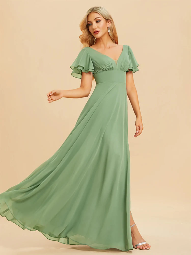 Chiffon Simple Bridesmaid Party Dress