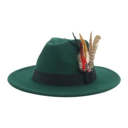 Felt Hat Feather Casual Wedding Hat