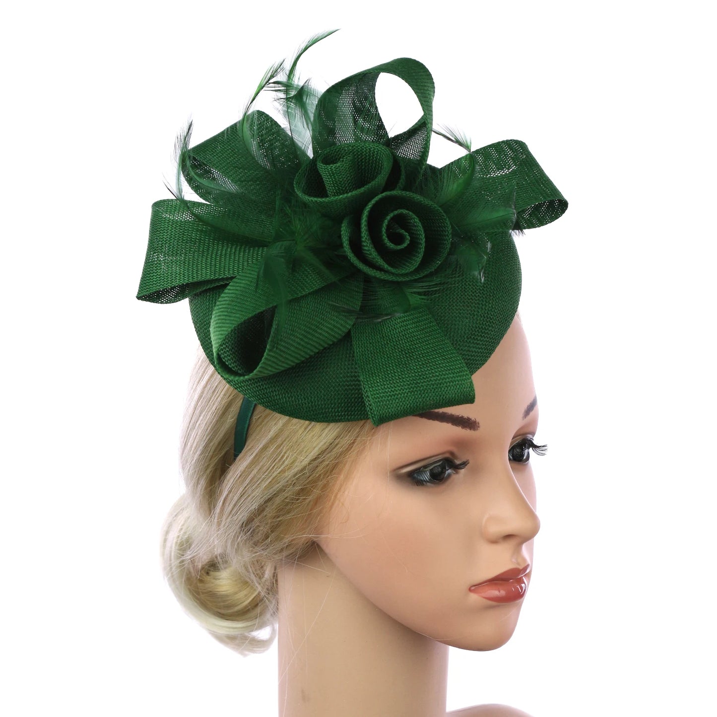 Feather Flower Hat Fascinator Headband with Clip