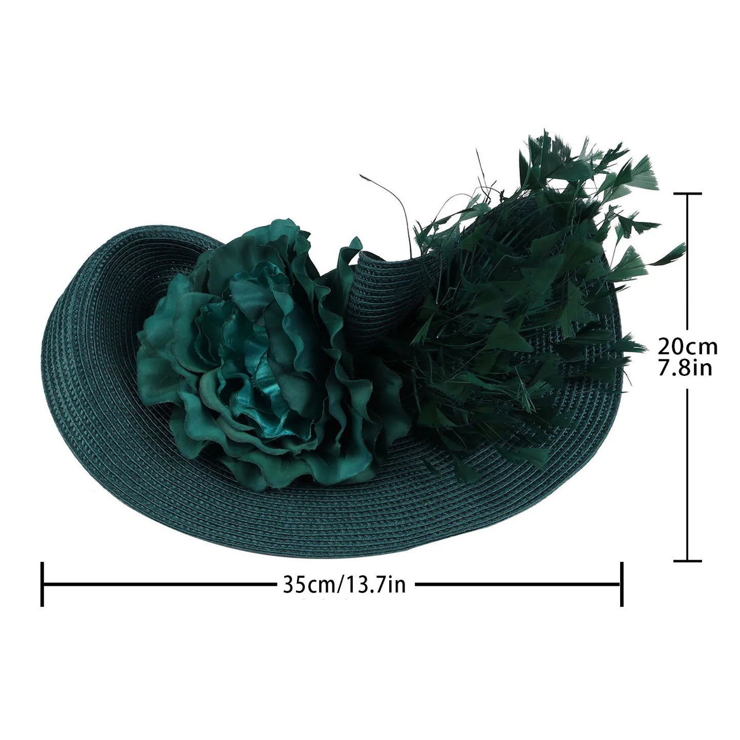 Kentucky Hat Women’s Fascinator Derby Straw Feather Pillbox Hat for Cocktail Wedding