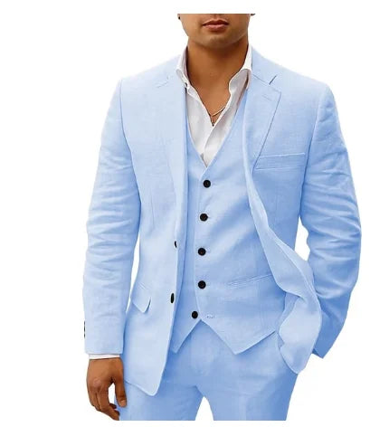 3 piece Linen Summer Men Suits