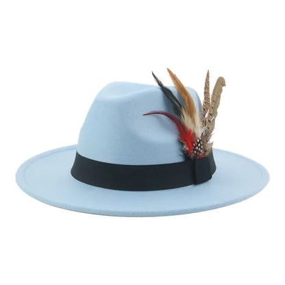 Felt Hat Feather Casual Wedding Hat