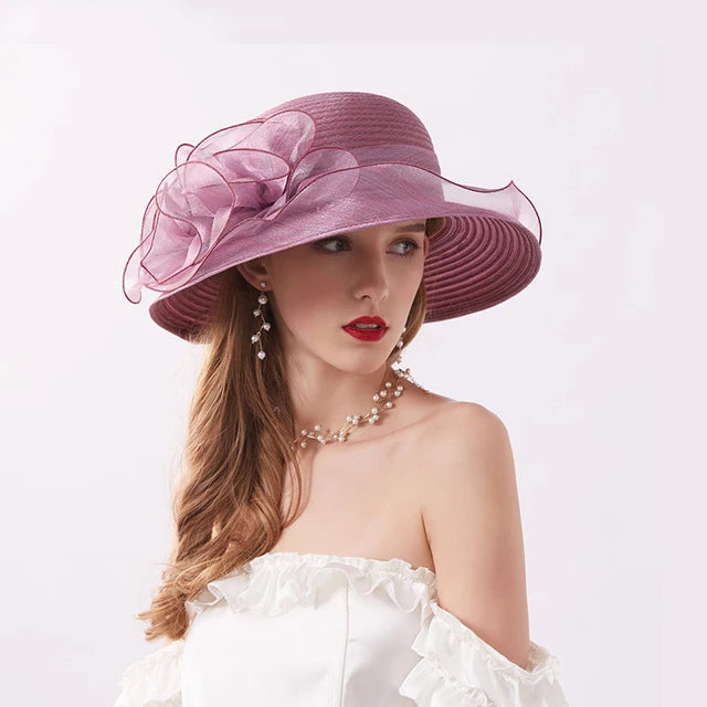 Organza Flower Mesh Sunshade Hat