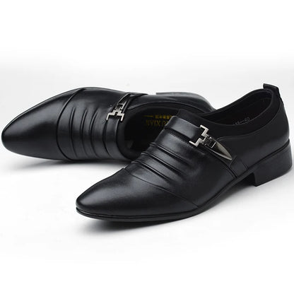 Classic Men Dress Shoes Slip on PU Leather