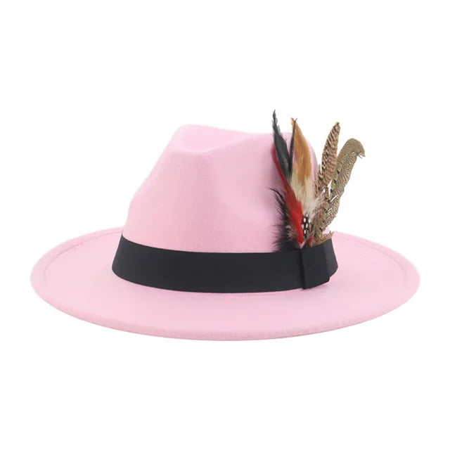 Felt Hat Feather Casual Wedding Hat