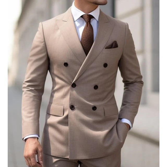 Men's Wedding Double Breasted Six-buttons Formal Business Suits