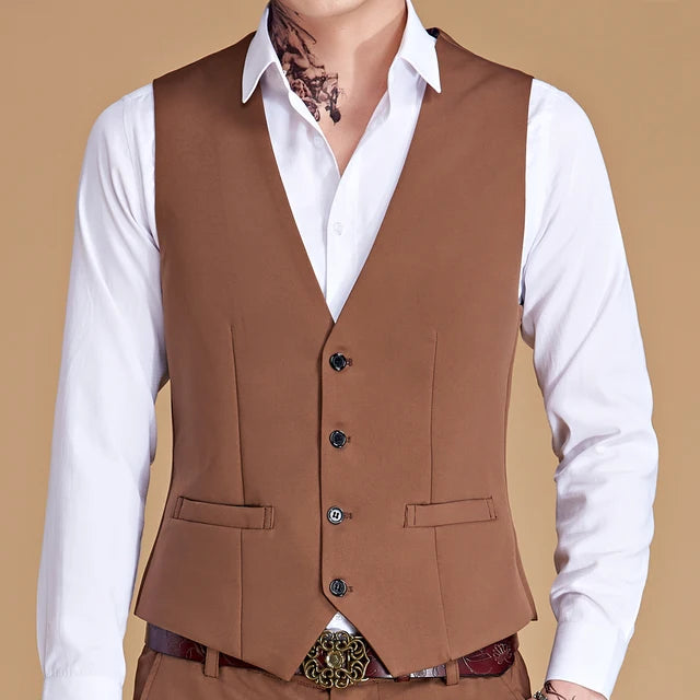 Single Breasted Slim Large Size Business Vest