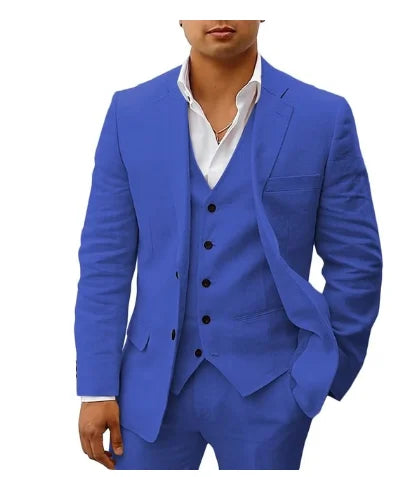 3 piece Linen Summer Men Suits