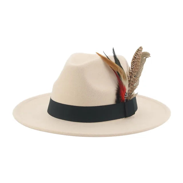 Felt Hat Feather Casual Wedding Hat