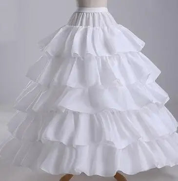 Black / White Long 4 Hoops Petticoat Underskirt For Ball Gown Wedding Dress