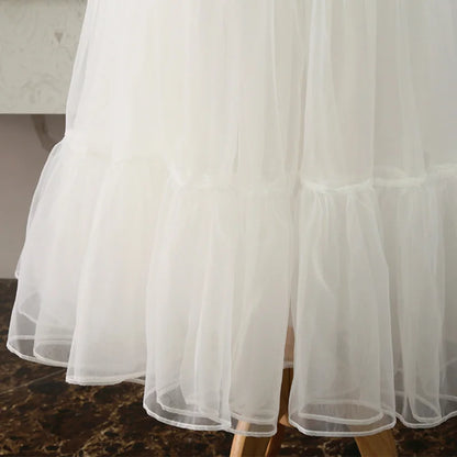 White Black Organza Petticoats 80cm long Crinoline Bridal Petticoats Underskirt For Wedding Dress