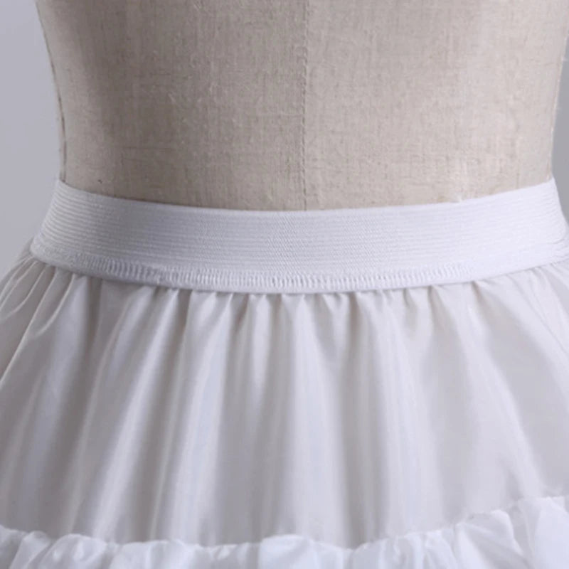 Black / White Long 4 Hoops Petticoat Underskirt For Ball Gown Wedding Dress