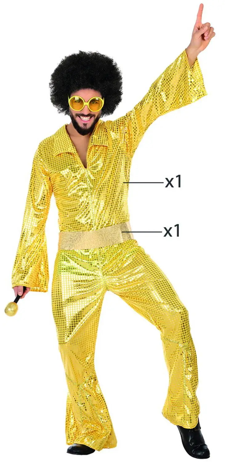 60S Disco Costume for Men Party Clothing Outfit Jumpsuit Costumes
