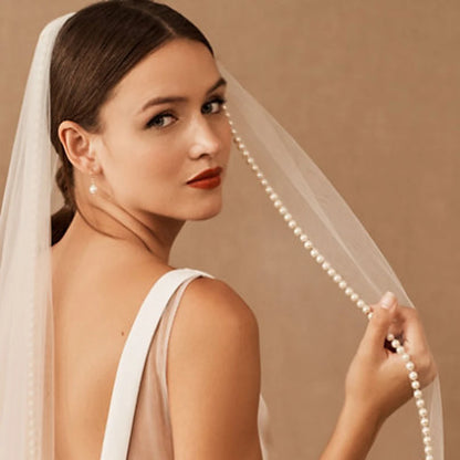 Wedding Veil with Pearls Edge