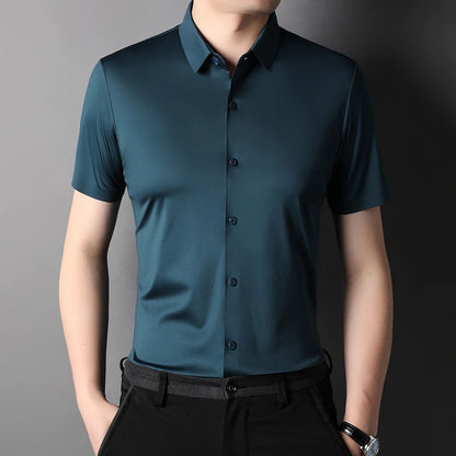 Elastic Half-Sleeved Business Men's Shirts