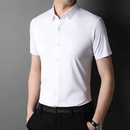 Elastic Half-Sleeved Business Men's Shirts