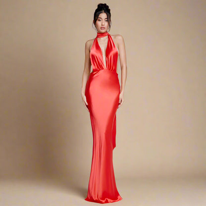 Elegant Deep V Neck Backless Sexy Evening Long Dress | Prom Dress