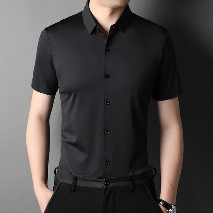 Elastic Half-Sleeved Business Men's Shirts