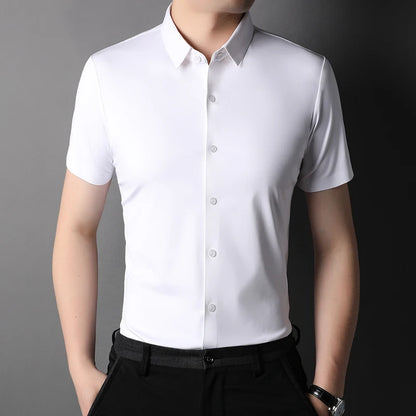 Elastic Half-Sleeved Business Men's Shirts