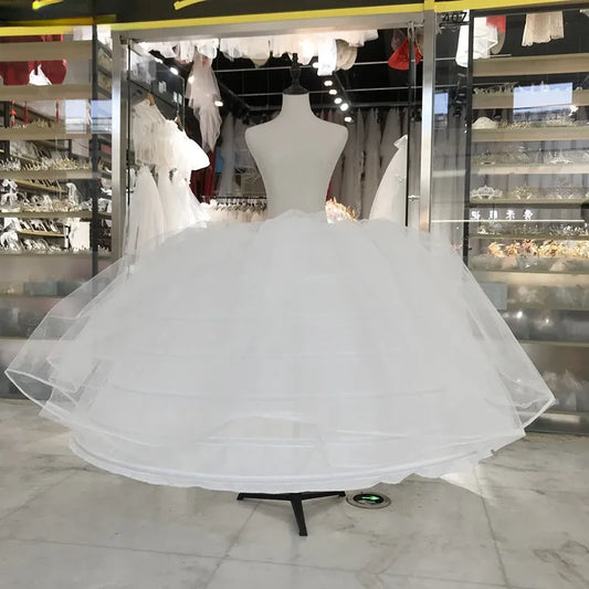 White / Black Tulle 7 Hoops 3 Layers Petticoats for Wedding Dress Plus Size Fluffy Ball Gown Underskirt Crinoline